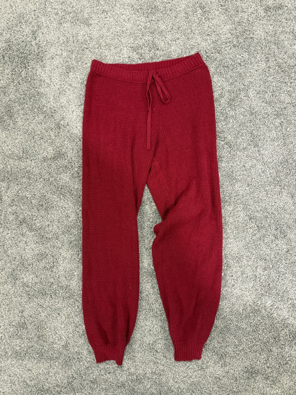 aerie Cozy Knit Lounge Pants in Brick Red